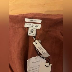 RACHEL ZOE Linen Tank. Burnt Orange, slight crop length. NEW WITH TAGS.